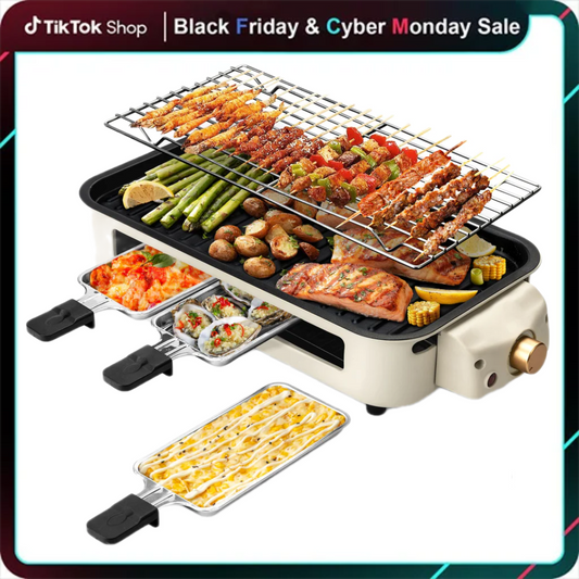 SUSTEAS Electric Barbecue Grill for Home, Non-stick & Smokeless grill for kitchen