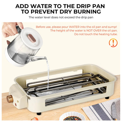 SUSTEAS Electric Barbecue Grill for Home, Non-stick & Smokeless grill for kitchen