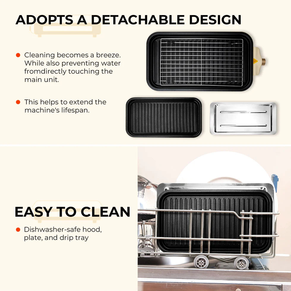 SUSTEAS Electric Barbecue Grill for Home, Non-stick & Smokeless grill for kitchen