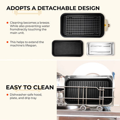 SUSTEAS Electric Barbecue Grill for Home, Non-stick & Smokeless grill for kitchen